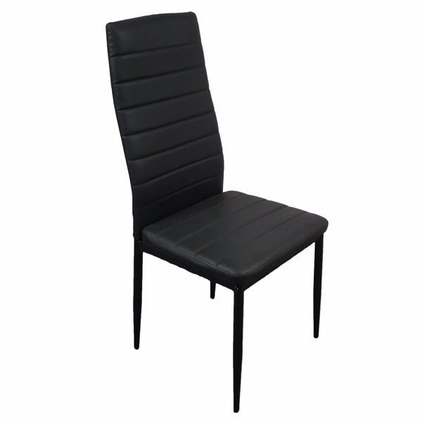 dropship 6pcs Elegant Assembled Stripping Texture High Backrest Dining Chairs Black