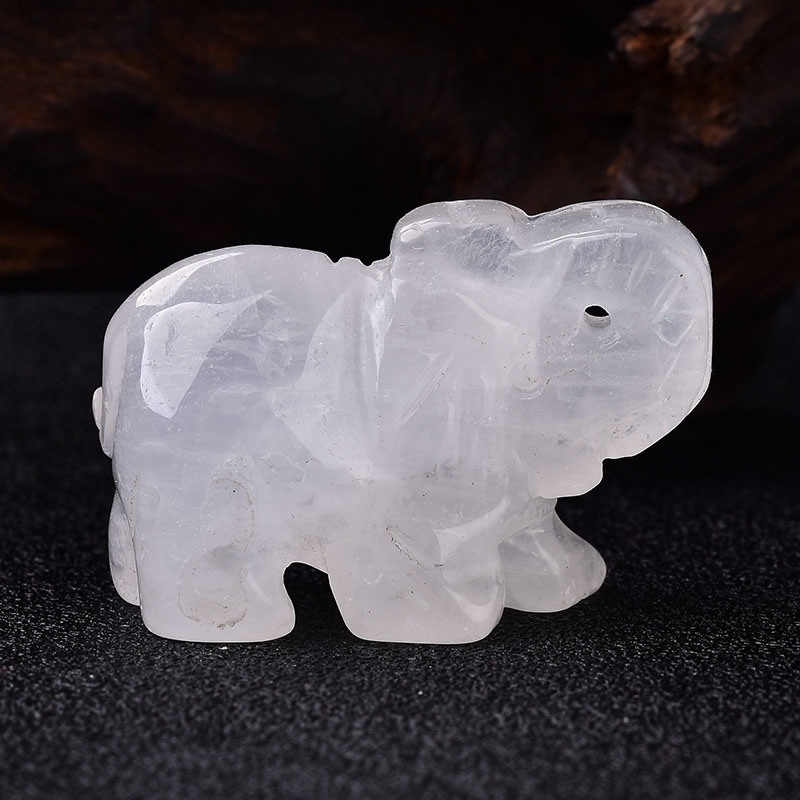 dropship 1PC Natural Crystal Amethyst Elephant Obsidian Animals Stone