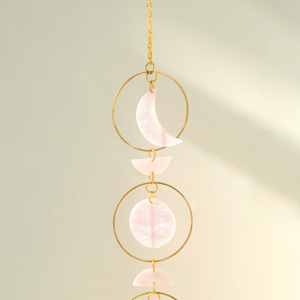 dropship 1pc Acrylic Sun-moon Metal Chain Home Living Room Decoration Car Hanging