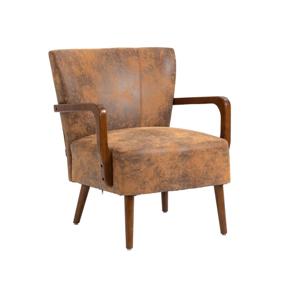 dropship COOLMORE Wood Frame Armchair, Modern Accent Chair Lounge Chair for Living Room