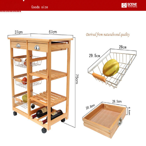 dropship Kitchen & Dining Room Cart 2-Drawer 3-Basket 3-Shelf Storage Rack with Rolling Wheels White(Replacement code: 85659263)