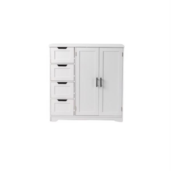 dropship [FCH] Storage Bathroom Cabinet, 2 Doors 4 Drawers Bathroom Cabinet, White