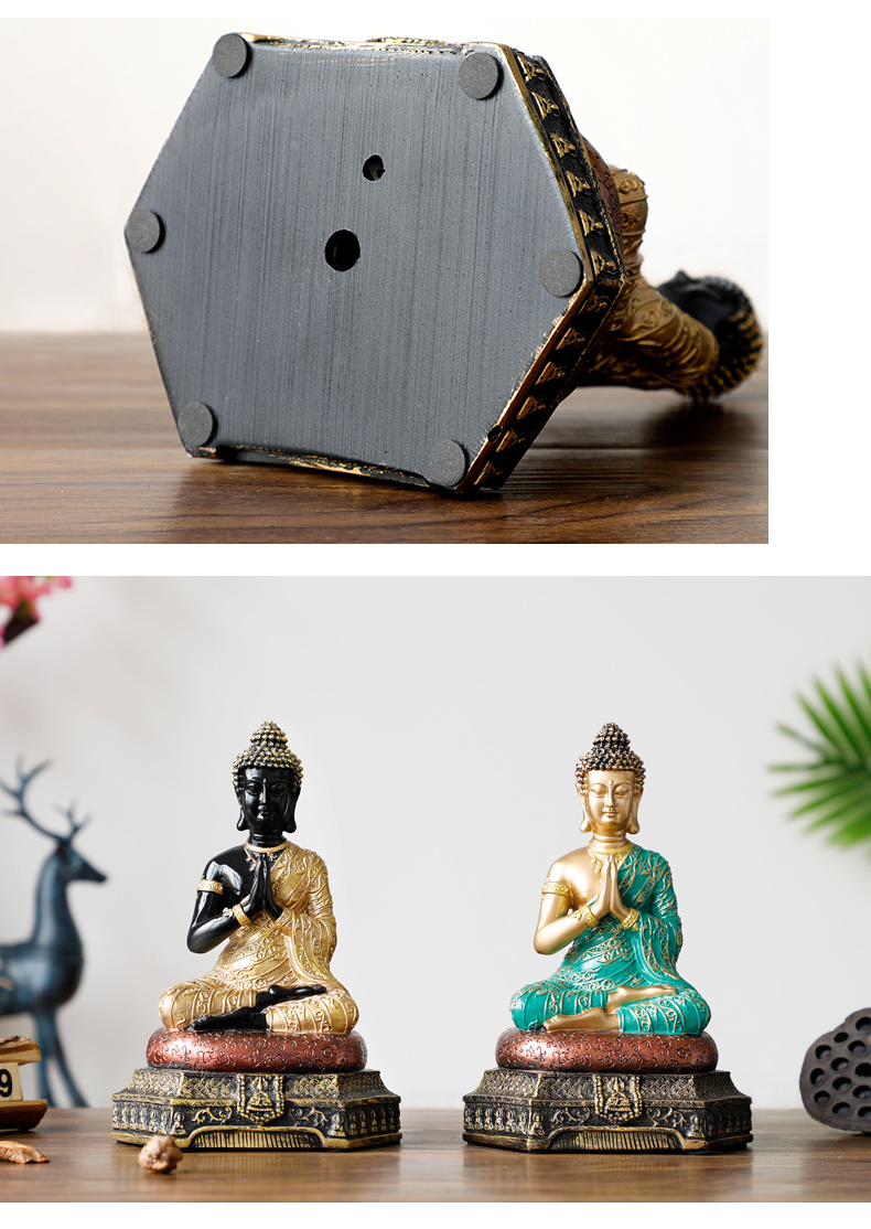 dropship Buddha Statues Thailand for Garden office home Decor Desk ornament fengshui hindu sitting Buddha figurine Decoration