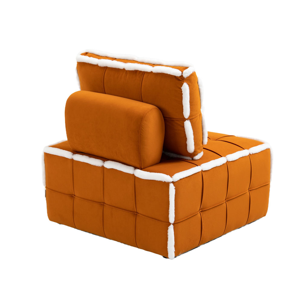dropship COOLMORE Upholstered Deep Seat Armless Accent Single Lazy Sofa Lounge Arm Chair,Comfy Oversized Leisure Barrel Chairs for Living Room/Office/Meetingroom/Aparment/Bedroom Furniture Set