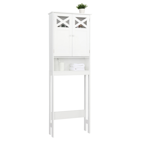 dropship FCH Double Door Fork Toilet Cabinet White
