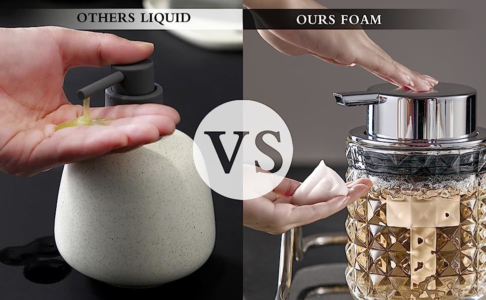 dropship Glass Hand Foaming Soap Dispensers with Silver Pump