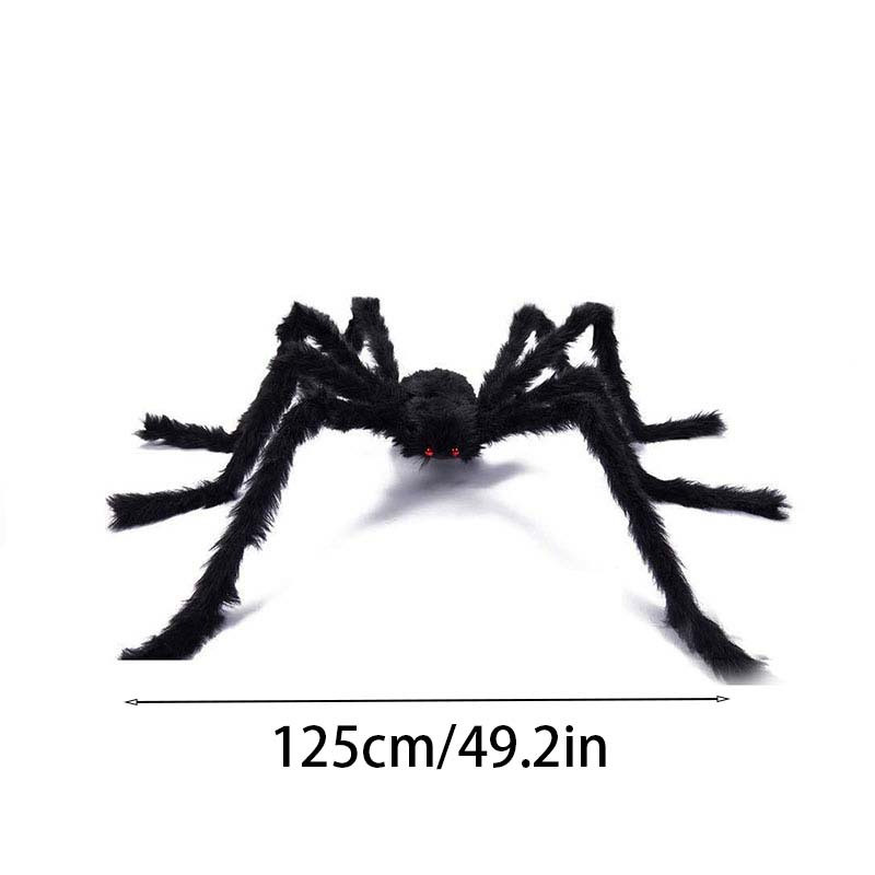 dropship Halloween Giant Black Plush Spider Decoration Props, Outdoor Halloween Party Decor
