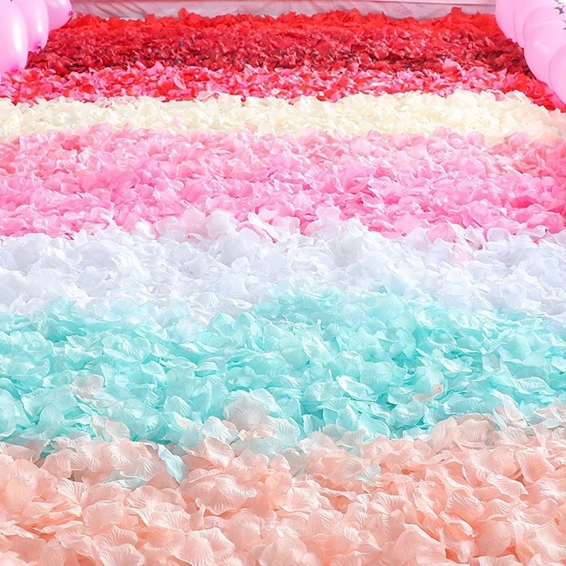 dropship Artificial Rose Petal Artificial Flower Silk Petals Valentine Day Wedding Flower Decoration Flowers