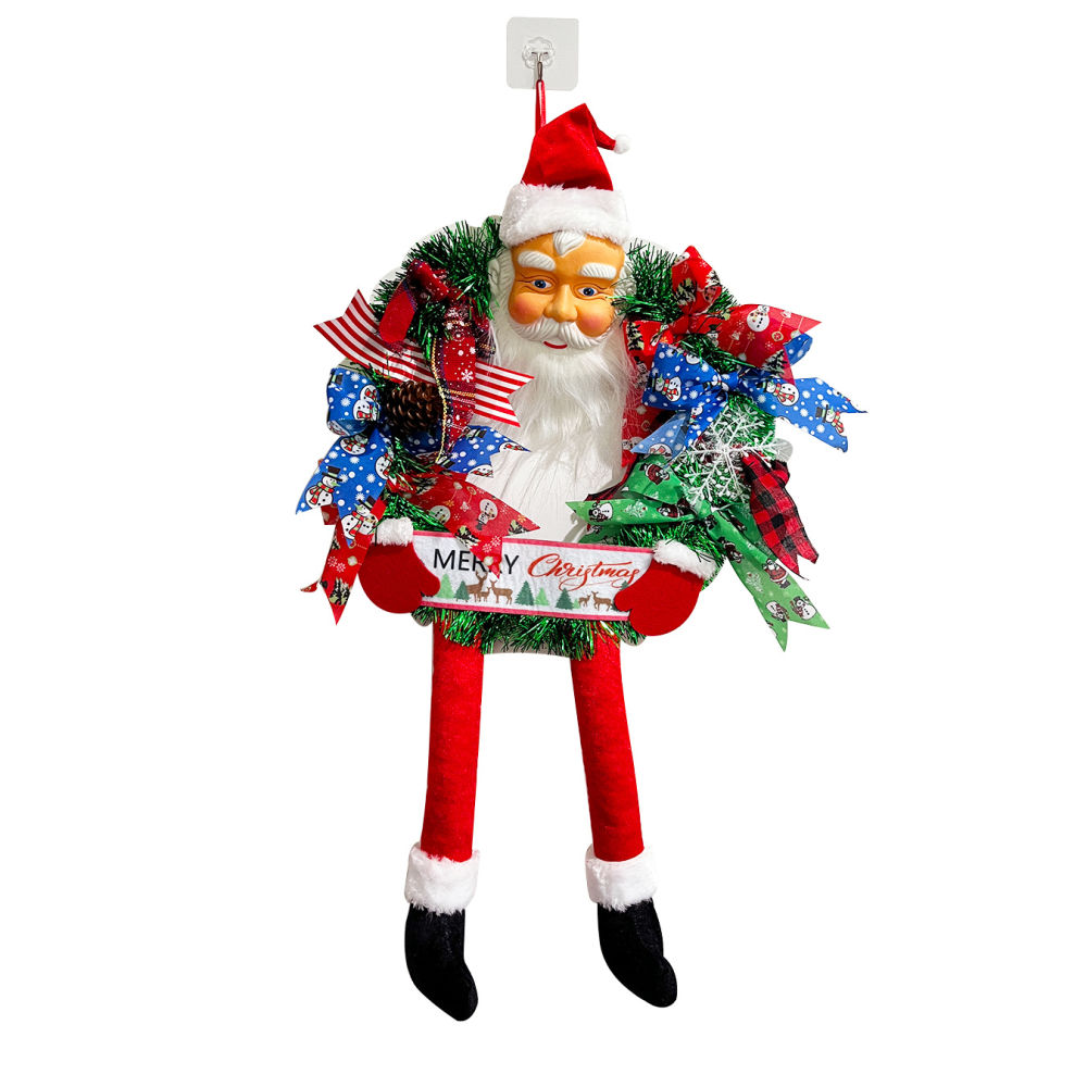 dropship 1pc Santa Claus Door Hanging Holiday Atmosphere Rendering Arrangement Props Christmas Decor 2023 Christmas Wreaths