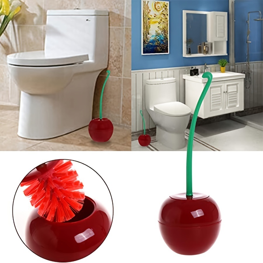 dropship 1pc, Creative Toilet Brush With Holder Bowl&Long Handle, Household Bathroom Cleaning Tool Cleaner And Base For Storage&Organization, Thick Bristle