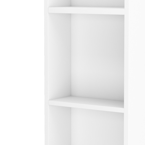 dropship FCH Standing 5 Compartments 1 Drawer 1 Door MDF Barber Cabinet White