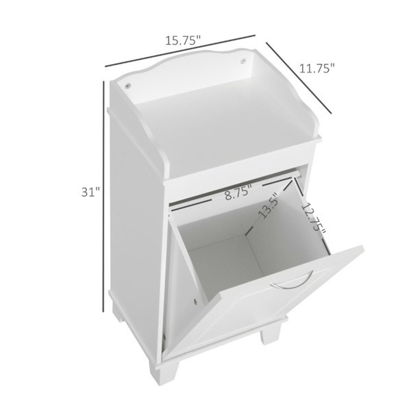 dropship Free Standing Home Organizer Hamper, Bathroom Storage Cabinet, White