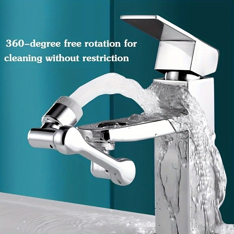 dropship 1pc, 1080 ° Swivel Faucet Extender, ABS Universal Sink-Water Aerator, Kitchen Bathroom 1080 ° Angle Rotatable Spray Attachment, Multifunctional Robotic Arm, Washing Eye/Hair/Face