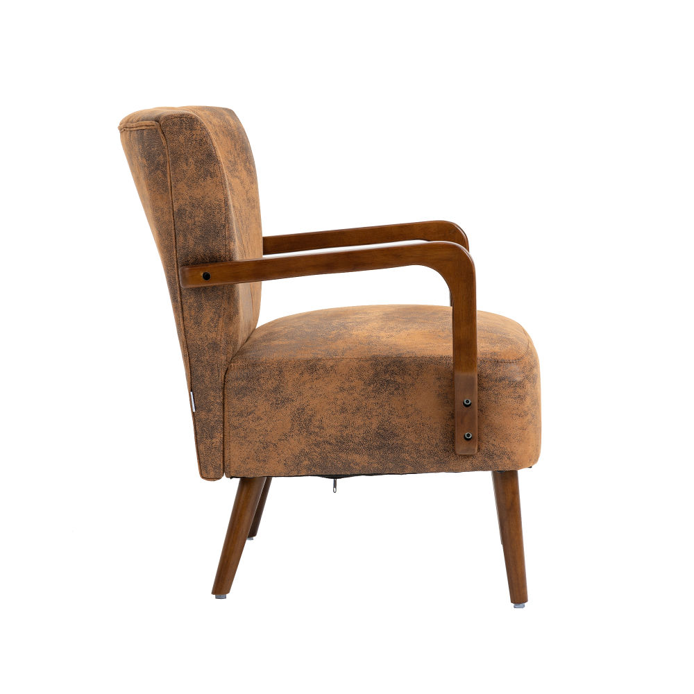 dropship COOLMORE Wood Frame Armchair, Modern Accent Chair Lounge Chair for Living Room