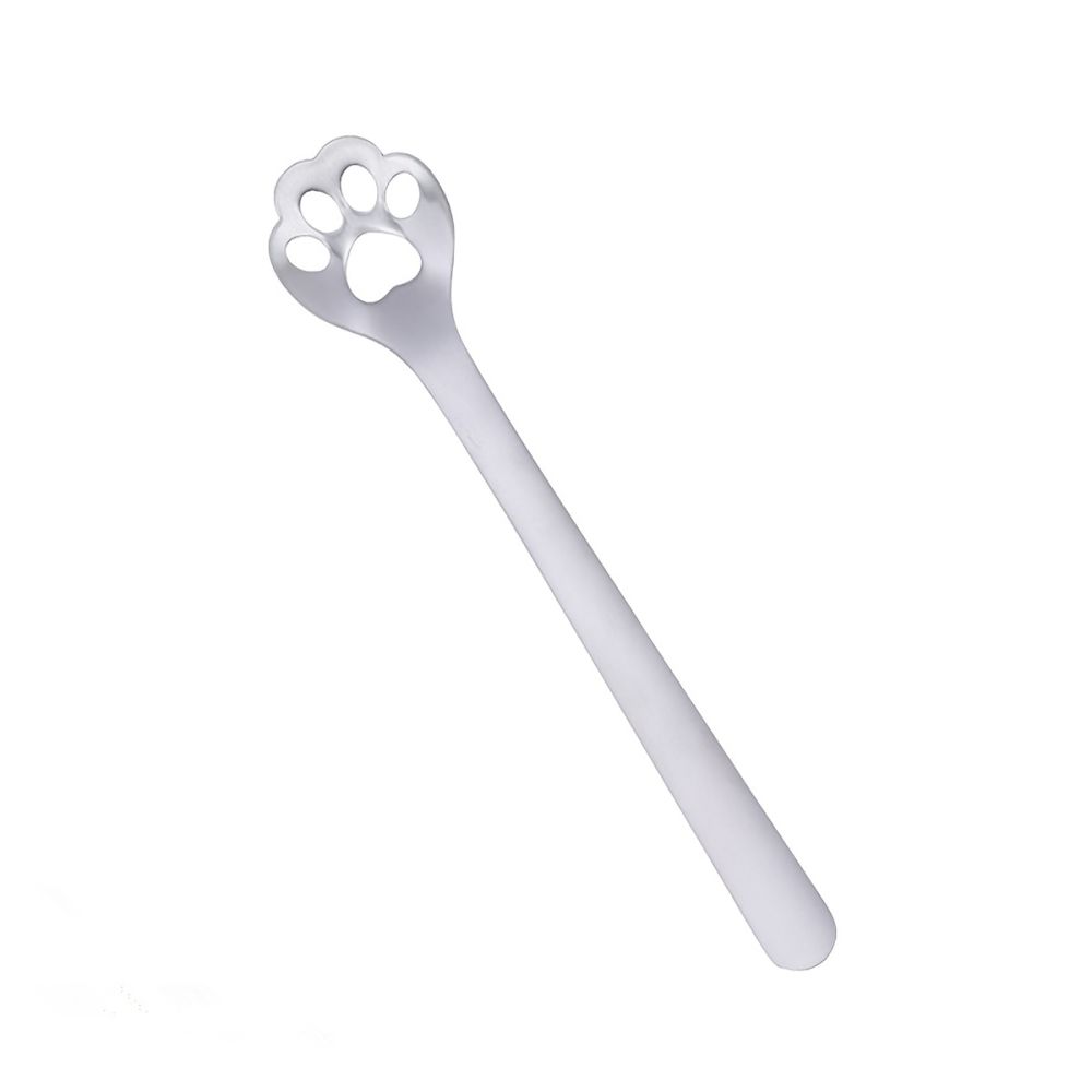 dropship 1/5pcs, Stainless Steel Hollow Out Kawaii Cat Claw Spoon, Mixing Spoon, Cake Dessert Spoon, Cookie Mold