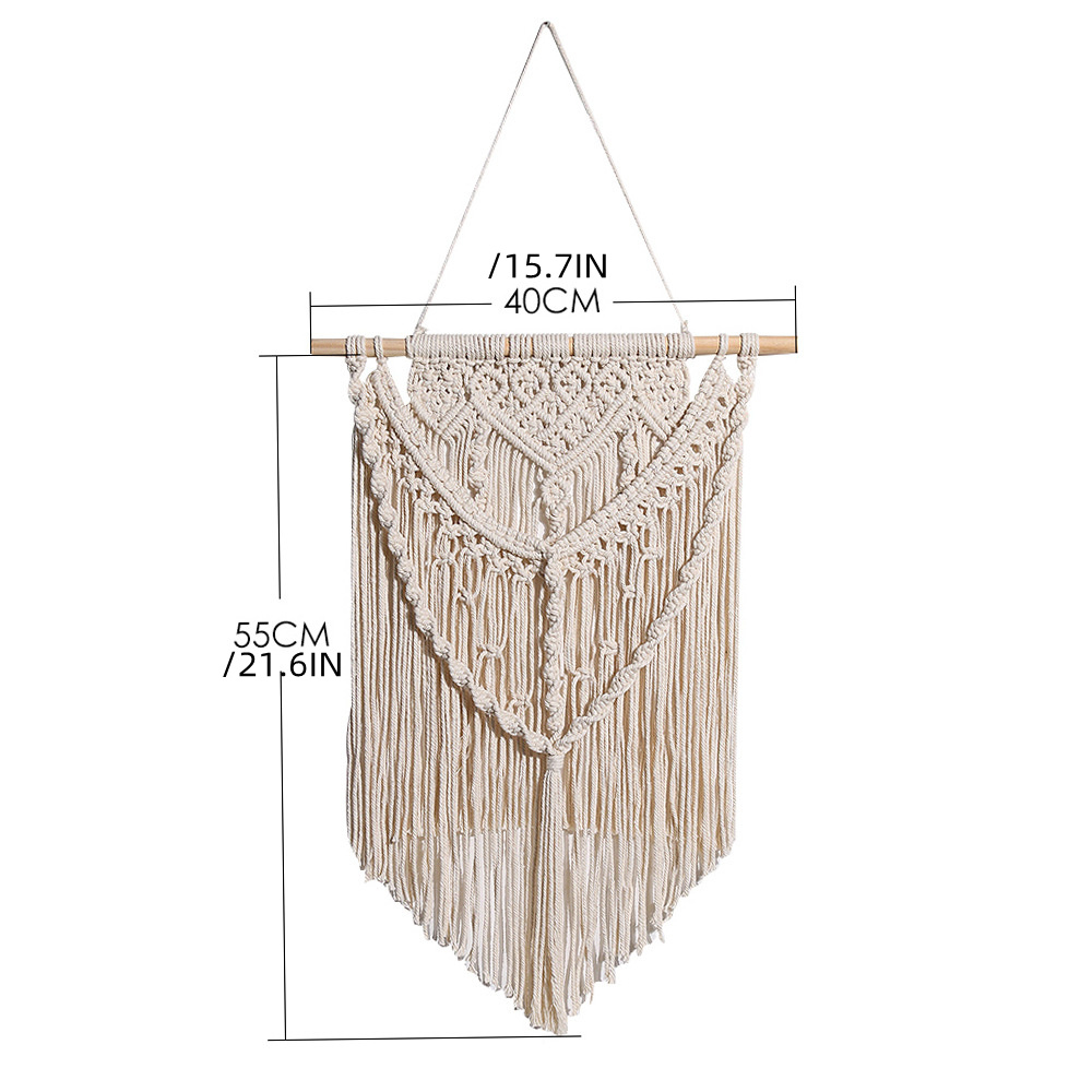 dropship 1pc Woven Wall Hanging Ornament, Bohemian Fabric Macrame Braided Tassel Wall Decoration, Boho Decoration For Living Room Bedroom Room Decor
