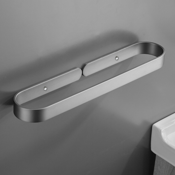 dropship Towel Ring Gun Grey, Bath Hand Towel Square Ring Thicken Space Aluminum Round Towel Holder for Bathroom