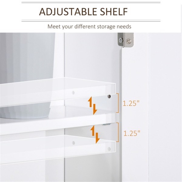 dropship Bathroom Cabinet with Mirror-White