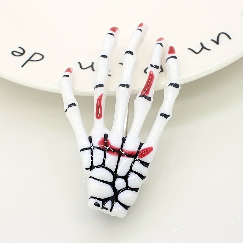 dropship Halloween Skeleton Claw Hair Clip Gothic Punk Rock Barrettes Skull Hand Hair Accessories For Halloween Party Cosplay Wear