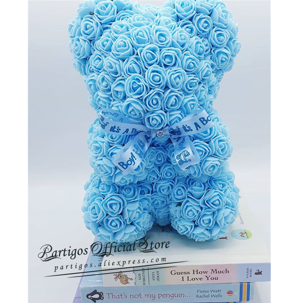 dropship DIY Valentines Day Gifts Red Rose Bear Artificial foam Roses Flower Wedding Engagement Decoration little Bear Mold bear Teddy