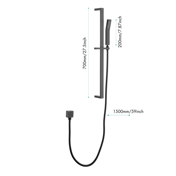 dropship Eco-Performance Handheld Shower with 28-Inch Slide Bar and 59-Inch Hose