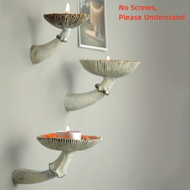 dropship 1pc Resin Mushroom Hanging Shelf - Decorative Wall Mounted Shelves for Home and Office Decor