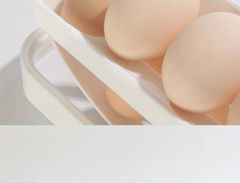 dropship 1pc Rolling Refrigerator Egg Dispenser, Space-Saving Holder For Fridge Storage Anti-fall Egg Tray, Egg Rack Tray For Refrigerator, Kitchen Supplies