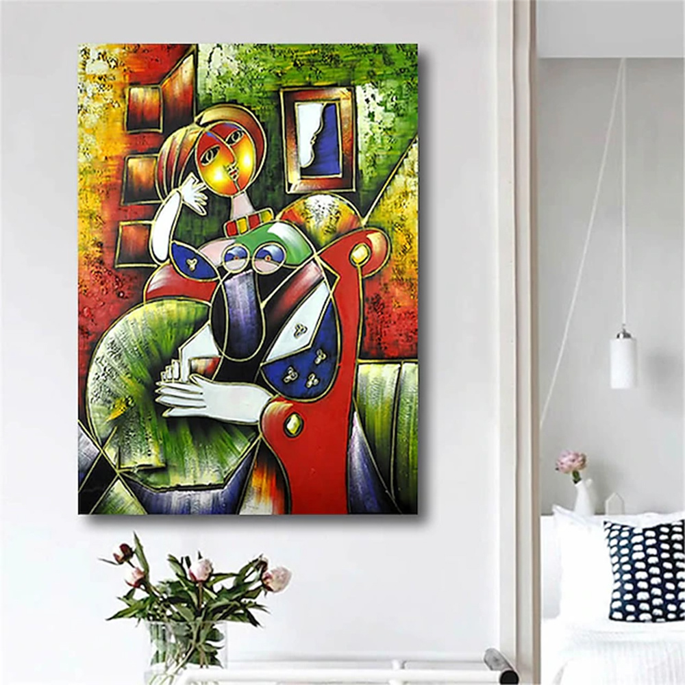 dropship Hand Painted Oil Paintings Hand Painted Wall Art Abstract Modern Figure Picasso Girl Lady Nude Living Room Hallway Luxurious Decorative Painting