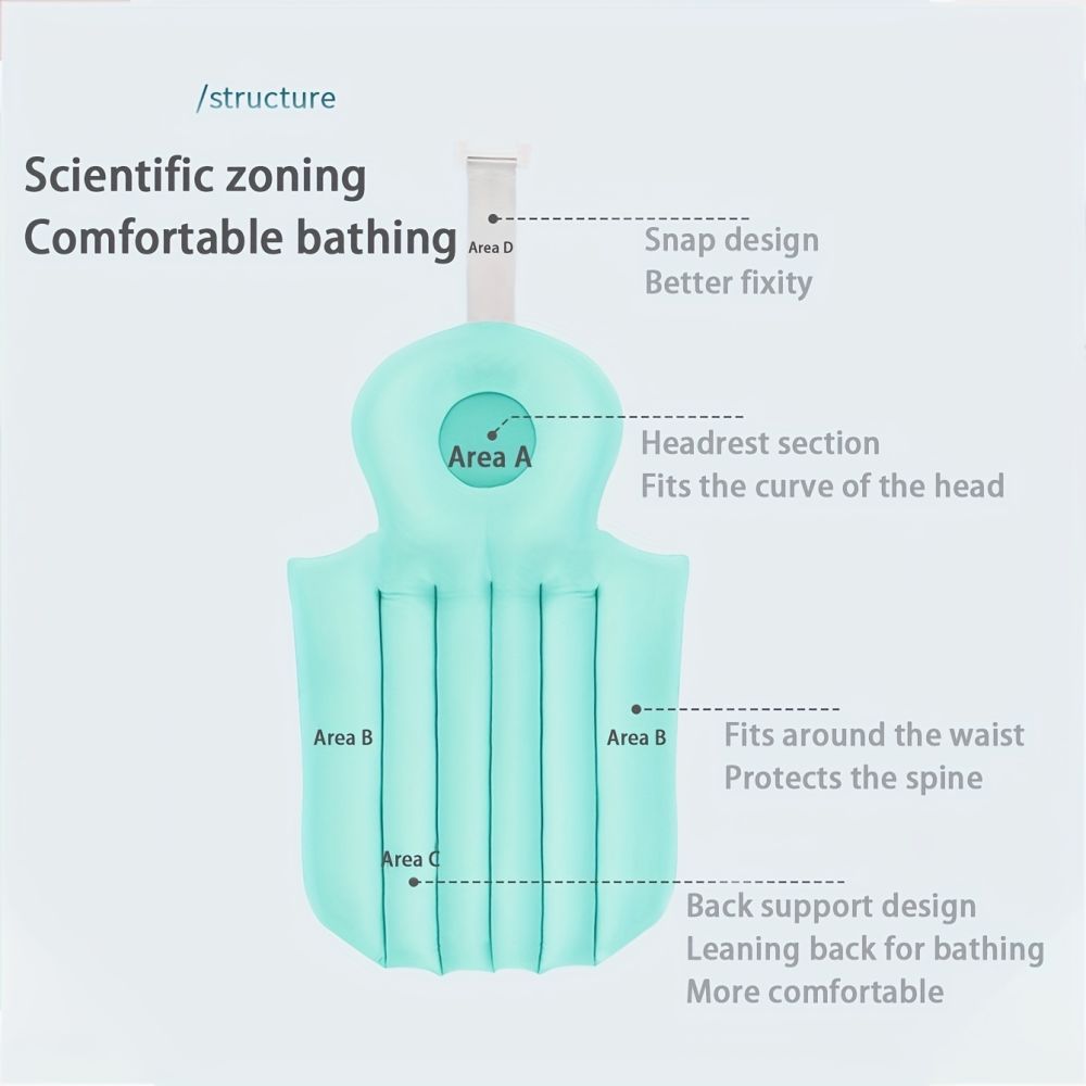 dropship Ergonomic Body Bath Pillow for Tub - Neck and Back Support - Adult Bath Tub Pillow with Headrest Cushion