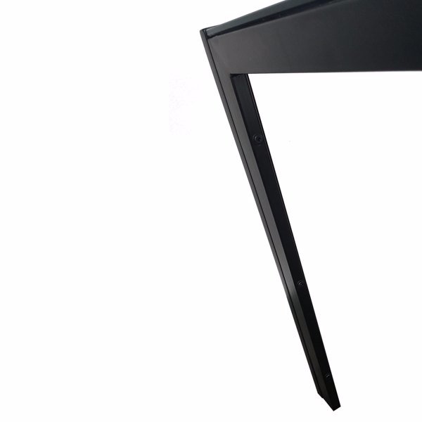 dropship Simple Assembled Tempered Glass & Iron Dinner Table Black