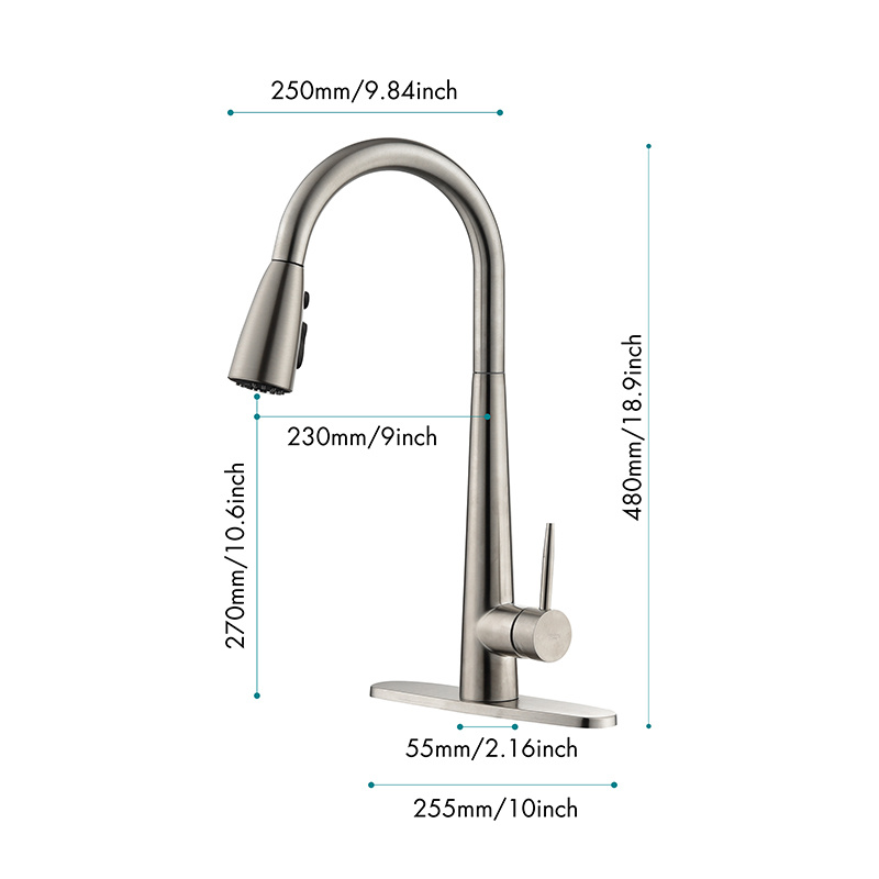 dropship Commercial Modern Stainless Steel Kitchen Faucets