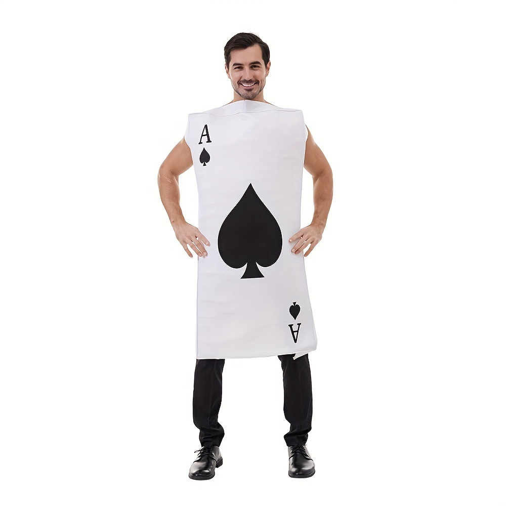 dropship 1pc, 45.67*42.13inch Halloween Fun Playing Card Onesie Party Performance Costume Funny Cos, Stage Performance Props, Events Cosplay Props, Party Supplies, Halloween Decorations