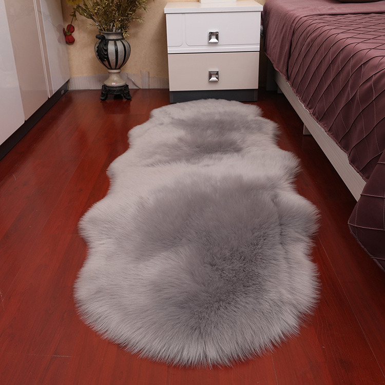dropship New Carpet Plush Soft Sheepskin Bedroom Carpet Imitation Wool Pad Long Hair Bedside Mat Sofa Cushion Rugs Living Room Fur Carpet