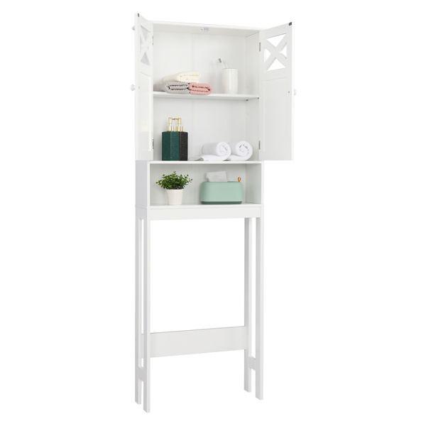 dropship FCH Double Door Fork Toilet Cabinet White