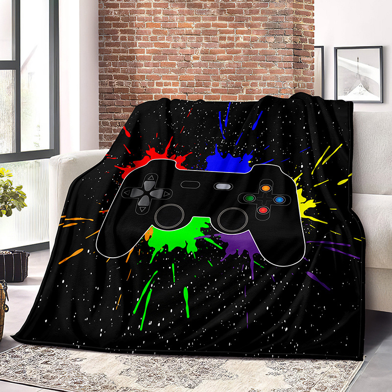 dropship Cozy Gamer Throw Blanket - Soft and Warm Flannel Blanket for Couch and Bed - Perfect for Winter Gameplay