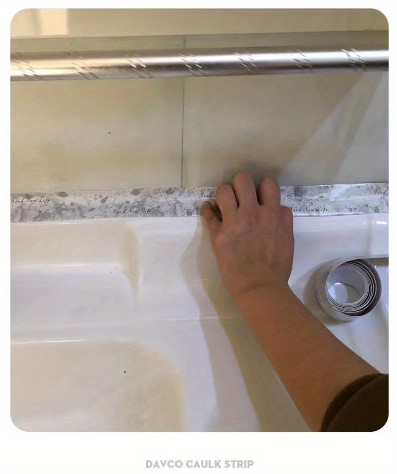dropship 1roll Waterproof Mildew-proof Toilet Caulk Strip, Self-Adhesive Sealing Tape For Kitchen Bathroom, Bathroom Waterproof Tape To Avoid Wet, Kitchen Sink Beautiful Seam Stickers