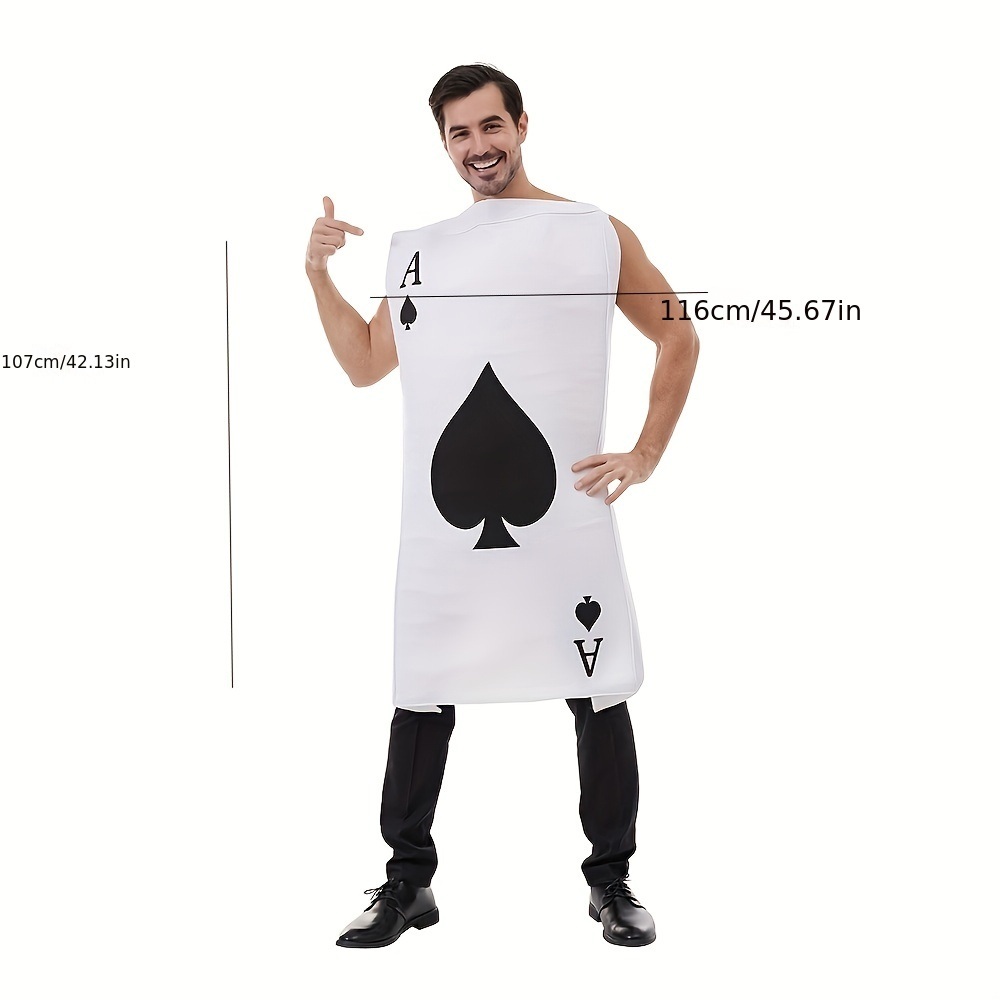 dropship 1pc, 45.67*42.13inch Halloween Fun Playing Card Onesie Party Performance Costume Funny Cos, Stage Performance Props, Events Cosplay Props, Party Supplies, Halloween Decorations