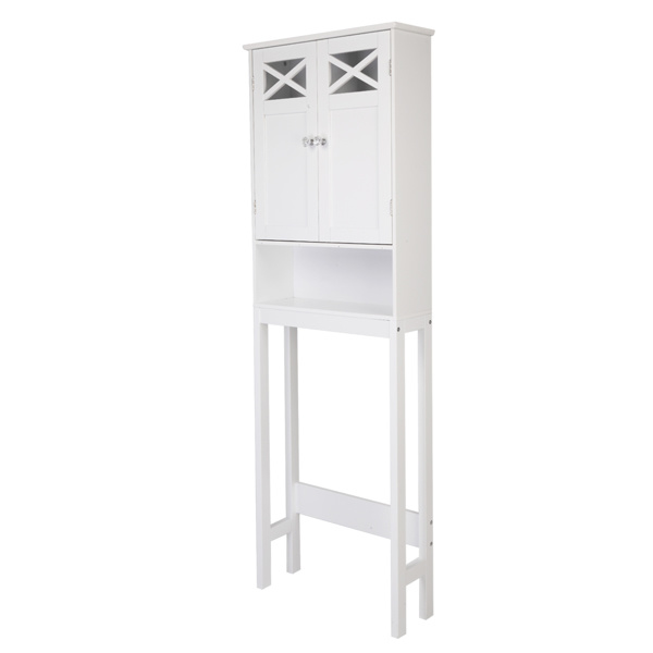 dropship FCH Double Door Fork Toilet Cabinet White