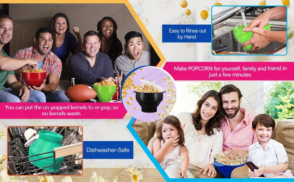 dropship 1pc Collapsible Silicone Microwave Popcorn Popper - Quick and Easy Way to Make Delicious Popcorn at Home