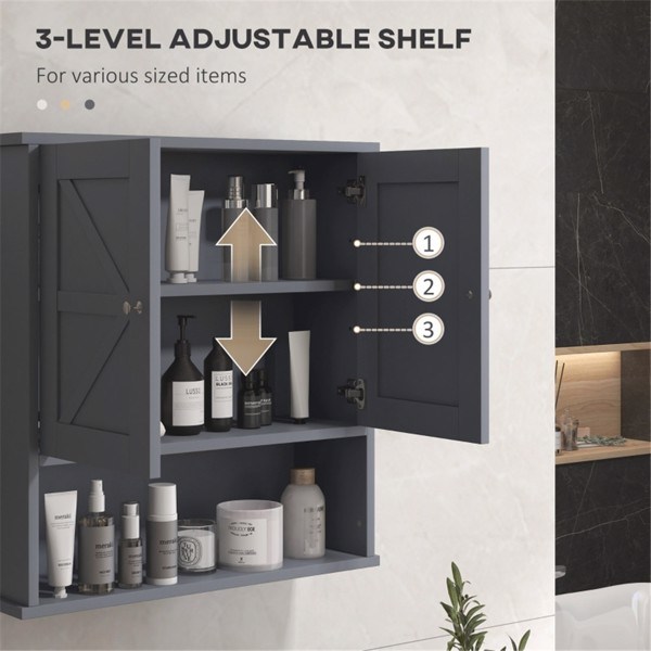 dropship Bathroom Cabinet/Wall Cabinet-Gray
