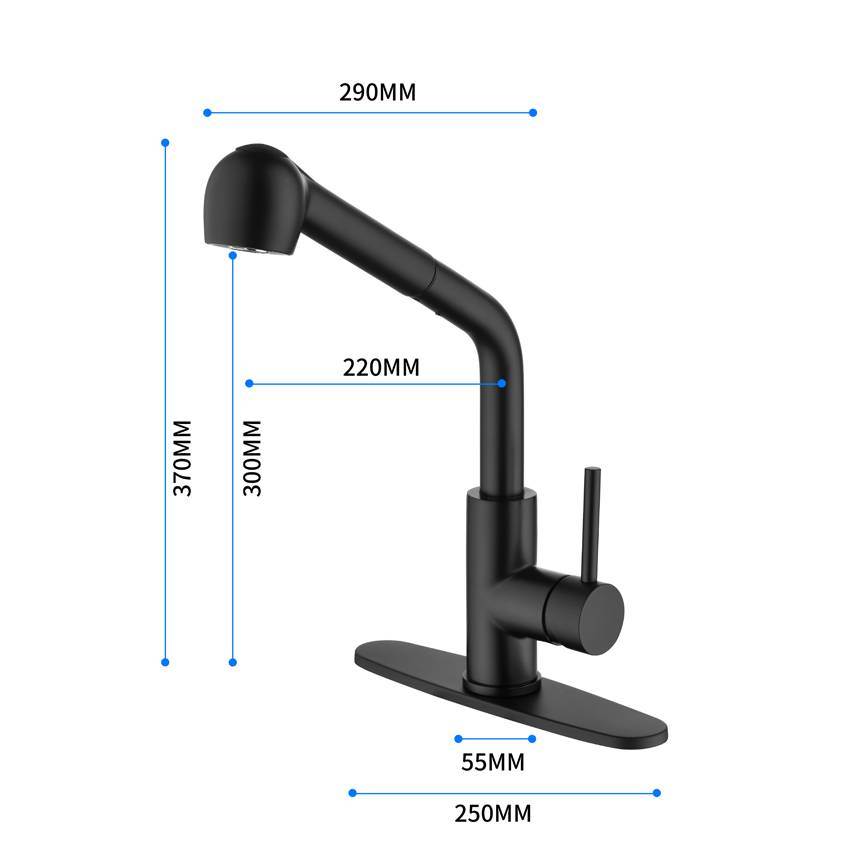 dropship Single Handle Pull Down Sprayer Kitchen Sink Faucet