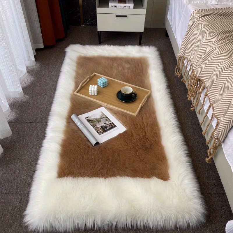 dropship 1pc, Soft and Durable Wool Carpet for Bedroom and Bedside - Perfect for Long Hair and Thickened Floor Mat