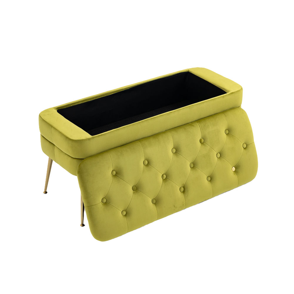 dropship COOLMORE Storage Ottoman,Bedroom End Bench,Upholstered Fabric Storage Ottoman with Safety Hinge, Entryway Padded Footstool, Ottoman Bench for Living Room & Bedroom
