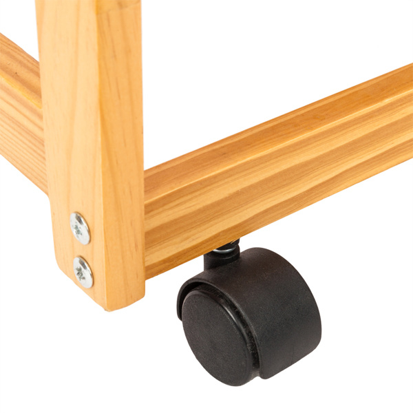 dropship Kitchen & Dining Room Cart 2-Drawer Removable Storage Rack with Rolling Wheels Wood Color
