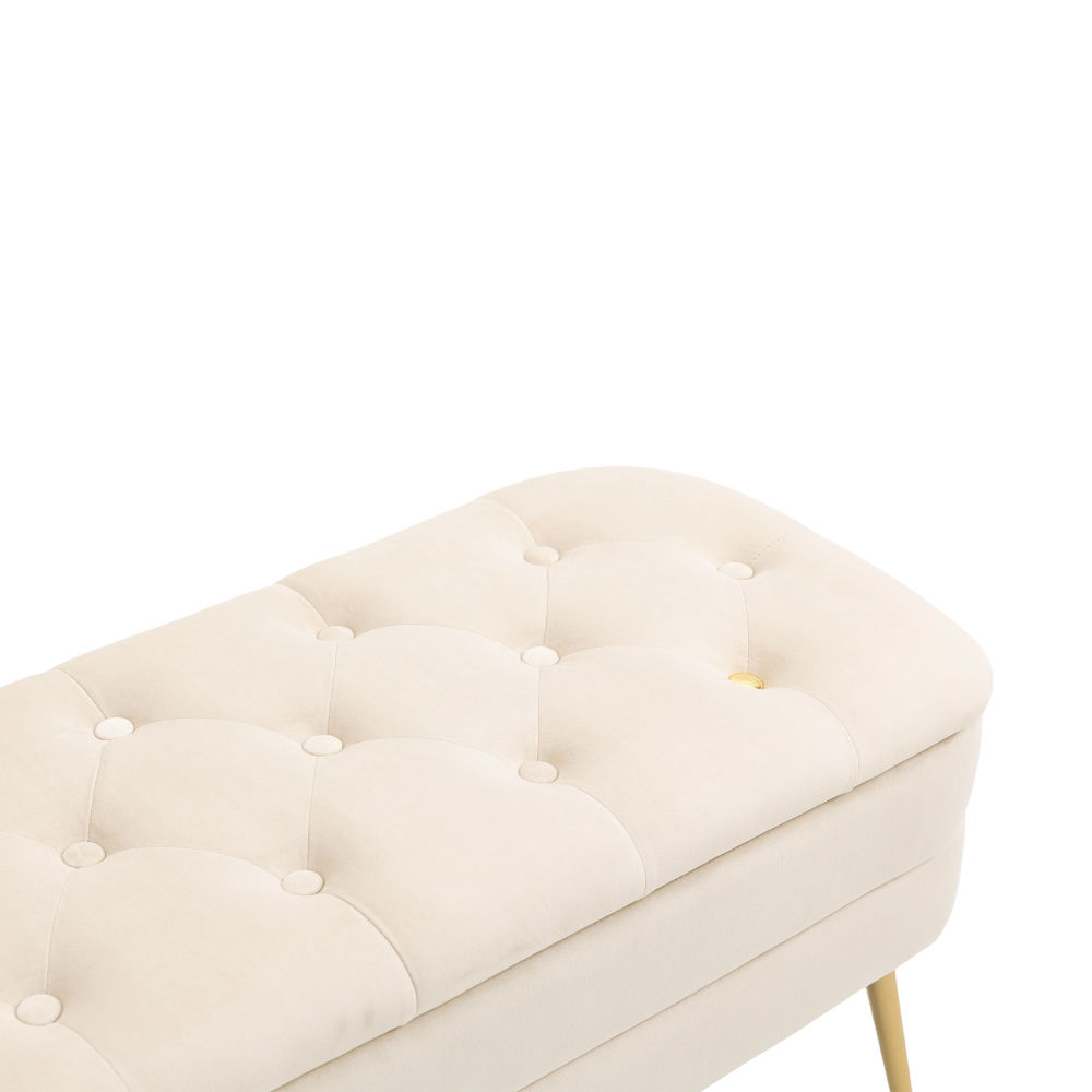 dropship COOLMORE Storage Ottoman,Bedroom End Bench,Upholstered Fabric Storage Ottoman with Safety Hinge, Entryway Padded Footstool, Ottoman Bench for Living Room & Bedroom