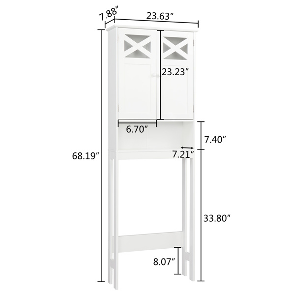 dropship FCH Double Door Fork Toilet Cabinet White