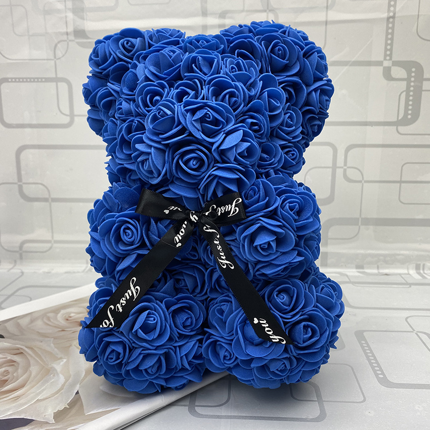 dropship Valentines Day Gift 25cm Red Rose Teddy Bear Flower Valentines Gift