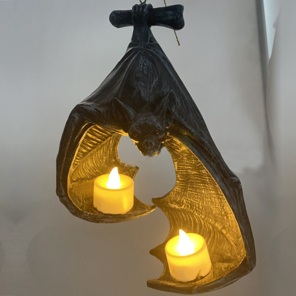 dropship 1pc Bat Wall Tealight Holder,Gothic Bat Wall Sconce Candle Holder With Candles,Halloween Candlestick Hanging Decoration For Home Garden Party,Halloween Garden