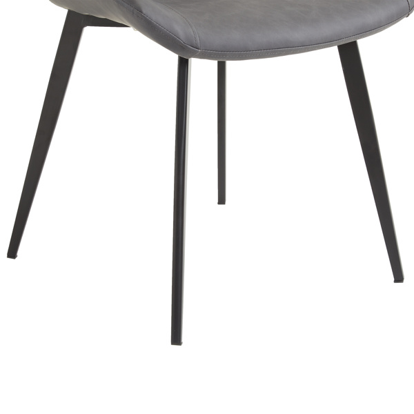dropship 4pcs Disassembled PU Iron Pipe Curved Dining Chair Black