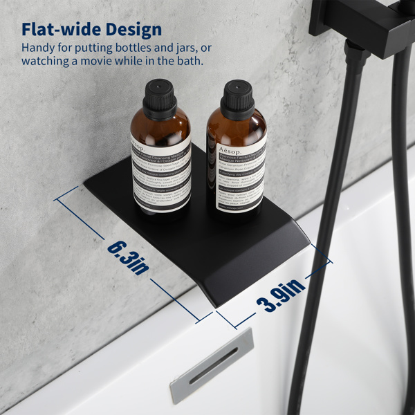 dropship Male NPT Tub Faucet with Hand Shower, Matte Black Waterfall Bathtub Shower Faucet Set, Wall Mount Tub Shower System with Solid Brass Rough-in Valve Shower Trim Kit